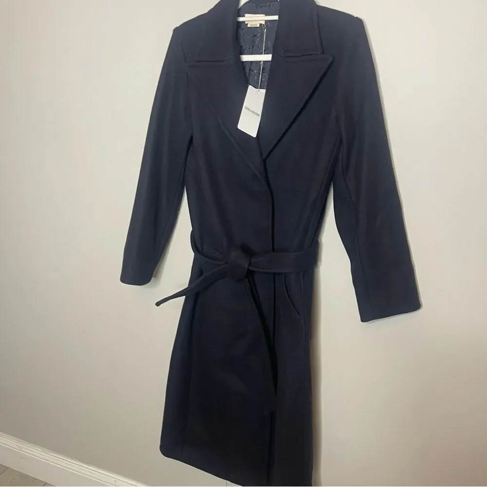 $798 Zadig & Voltaire Monaco Virgin Wool Blend Coat NEW Small